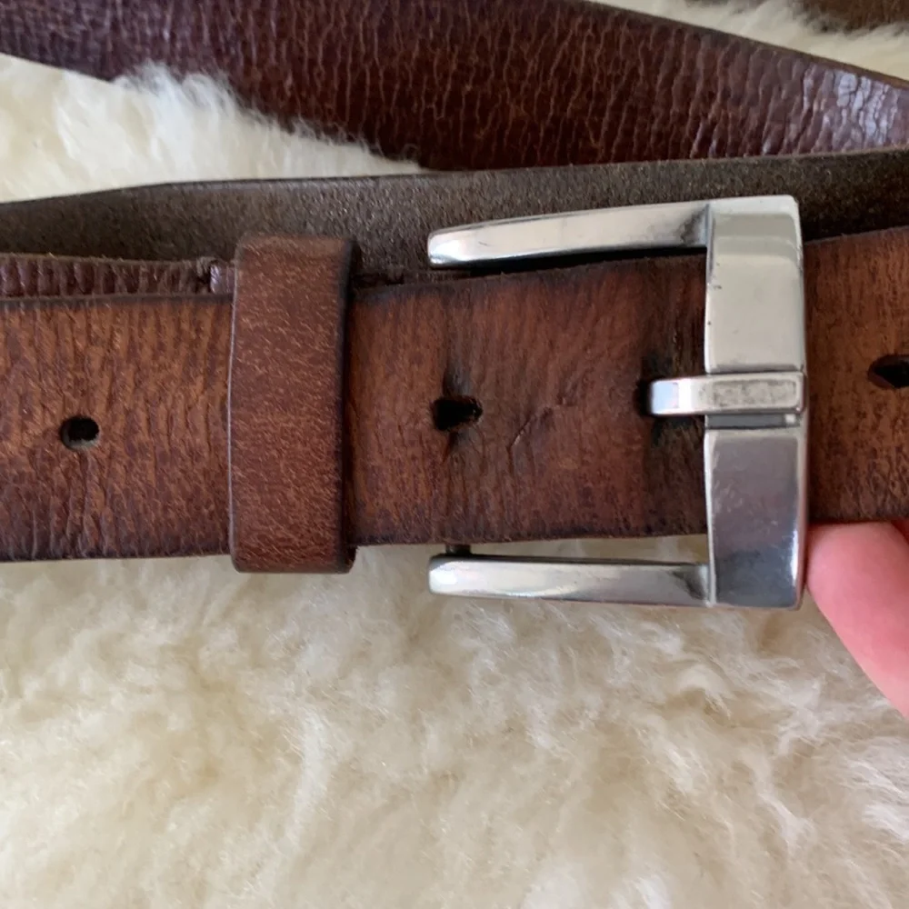 Fossil brown genuine leather men’s belt, size 42